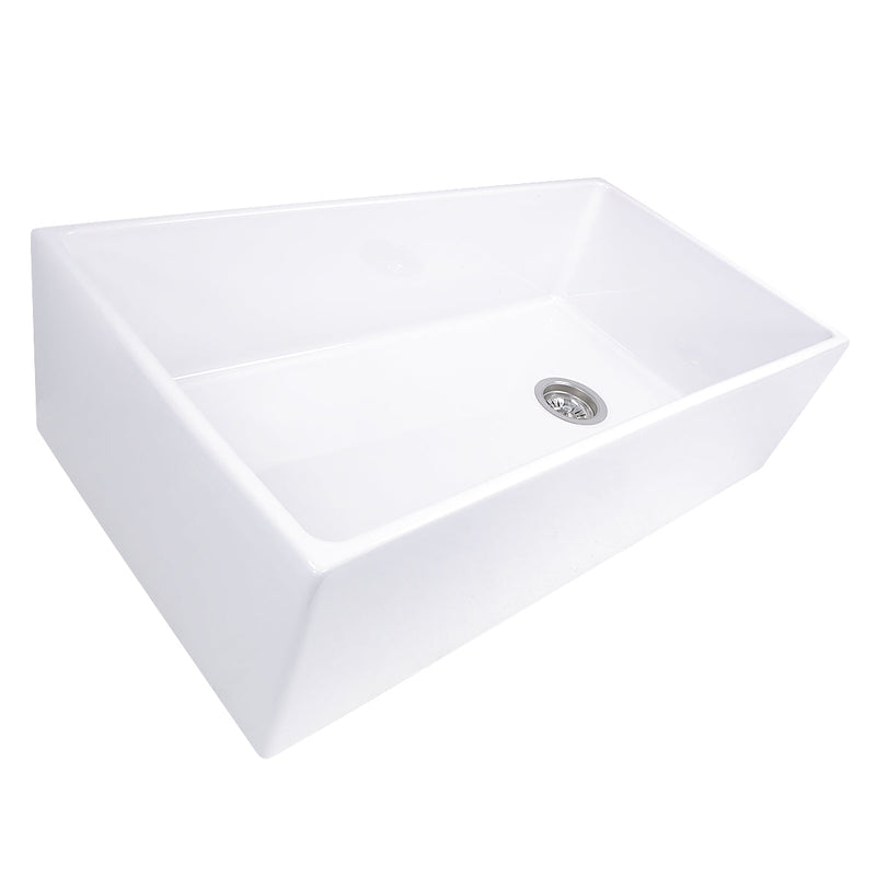 Nantucket Sinks T-FCFS36 36" Farmhouse Sink with Offset Drain and Grid (image 2)