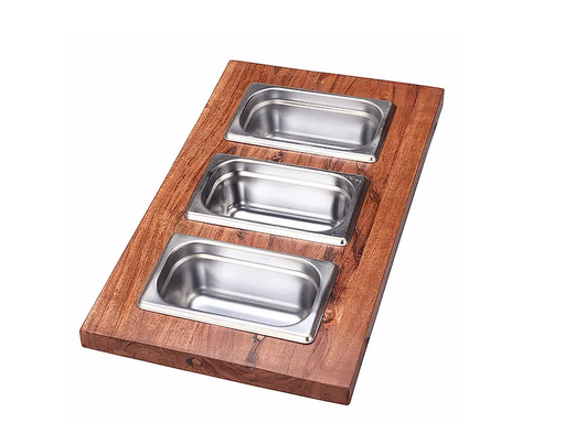 Nantucket sinks T20-CSREC3 Prep station 3 piece rectangular condiment server
