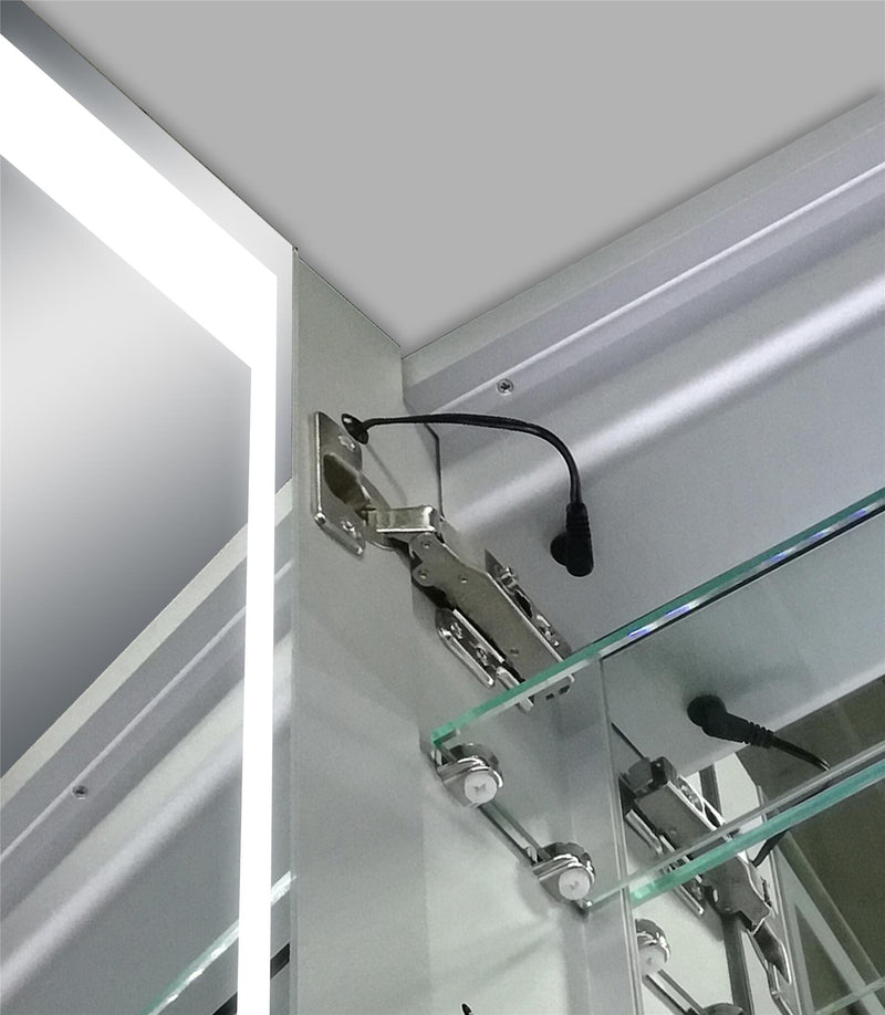 Beselare 20'' Surface Mount Frameless 1 Door Medicine Cabinet with 2 Shelves and LED Lighting