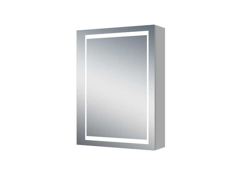 Beselare 20'' Surface Mount Frameless 1 Door Medicine Cabinet with 2 Shelves and LED Lighting (image 1)