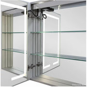 Beselare 20'' Surface Mount Frameless 1 Door Medicine Cabinet with 2 Shelves and LED Lighting (image 3)