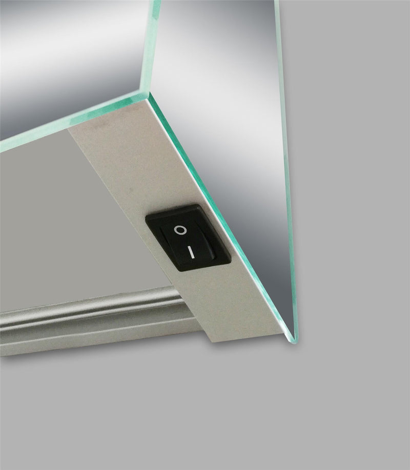 Beselare 20'' Surface Mount Frameless 1 Door Medicine Cabinet with 2 Shelves and LED Lighting (image 8)