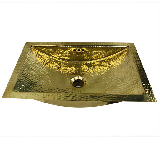 Nantucket Sinks TRB-OF 19.8"X 12.8" Hammered Brass Undermount Bathroom Sink