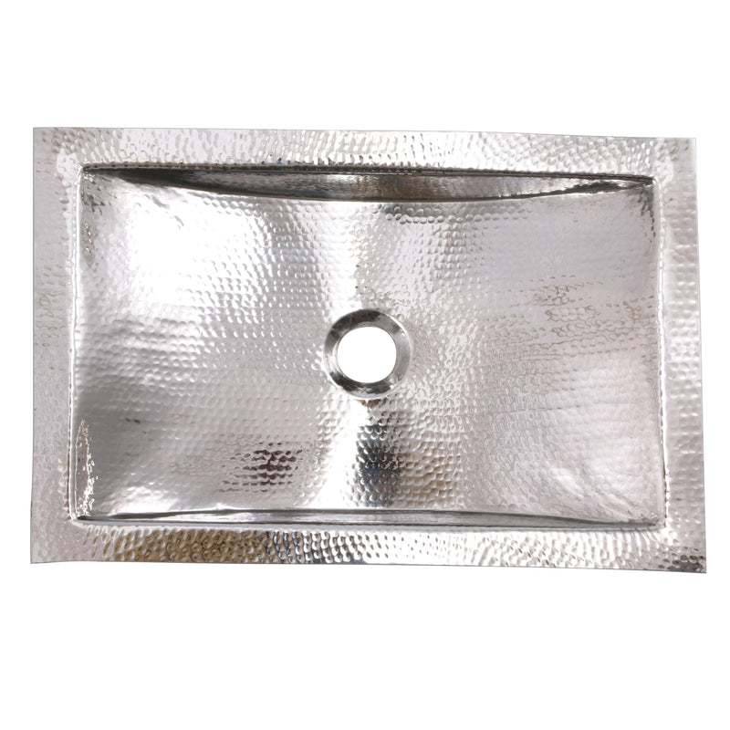 Nantucket Sinks TRS Hand Hammered Stainless Steel Rectangle Undermount Bathroom Sink (image 2)