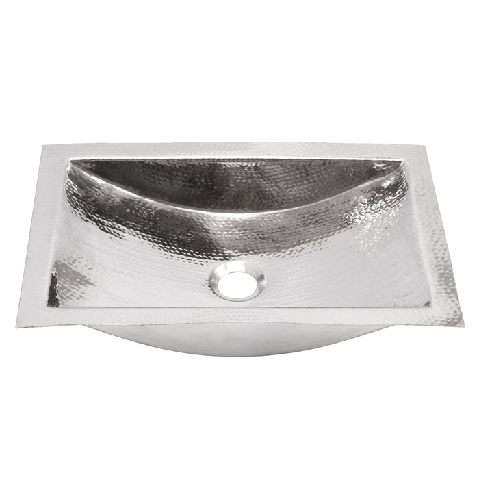 Nantucket Sinks TRS Hand Hammered Stainless Steel Rectangle Undermount Bathroom Sink