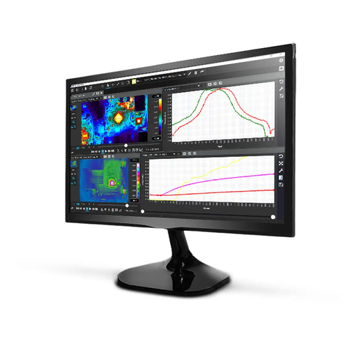 Teledyne FLIR 4248316 Research Studio Pro Edition 3 Year License USB Dongle angled view black monitor thermal imaging graphs.