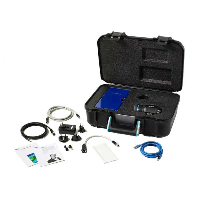 Teledyne FLIR A400 STD complete kit open carrying case cables manuals accessories.