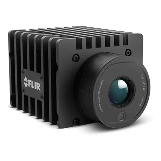 Teledyne FLIR A50 RD KIT 95 front angled view black metal housing large lens.