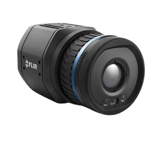 Teledyne FLIR A700 IS DFOV angled view thermal camera black body blue ring.