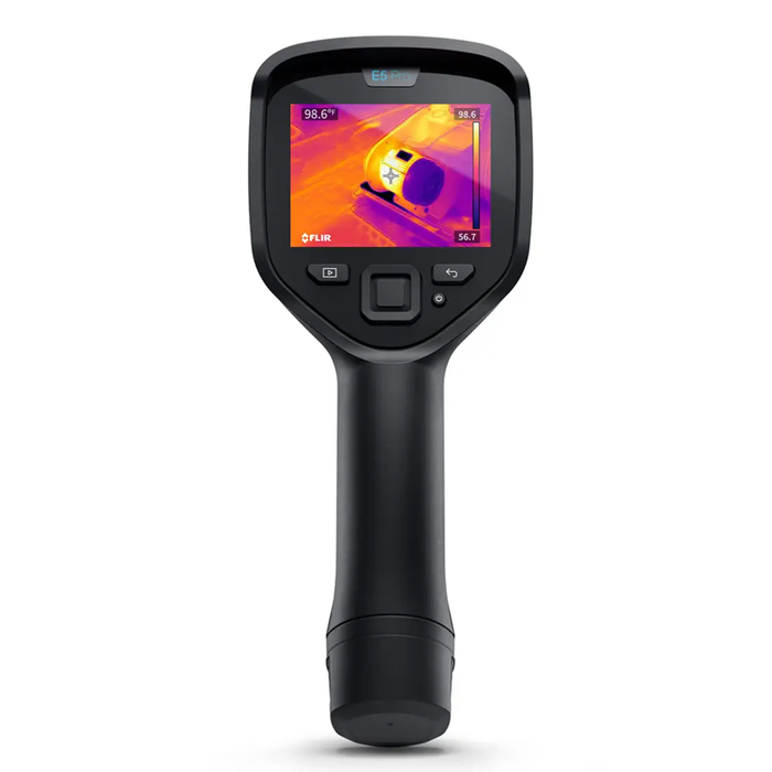 Teledyne FLIR E5 Pro front view display on thermal scan buttons visible.