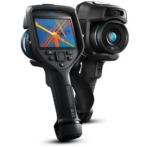 Teledyne FLIR E96 24 42 angled view dual camera lens with thermal display.