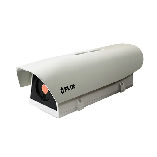 Teledyne FLIR E96 Dual FOV 24 42 angled view outdoor thermal camera white housing.
