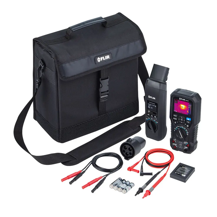 Teledyne FLIR Ev Kit 1 ev charger test kit black bag multimeter adapter and test leads.