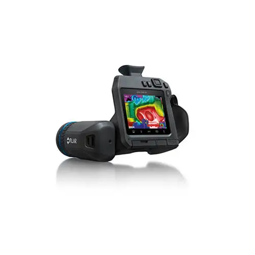 Teledyne FLIR GF77 25 LR angled side screen on color thermal display.