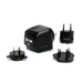 Teledyne FLIR GW65 Remote Monitoring Gateway front view black charger with multiple international adapters.