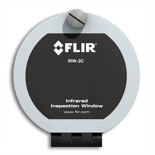 Teledyne FLIR IRW 2C Infrared IR Inspection Window front view black cover white background.