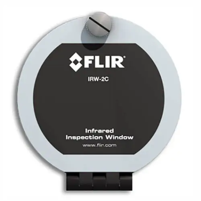 Teledyne FLIR IRW 2C Infrared IR Inspection Window front view black cover white background.