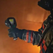 Teledyne FLIR K33 firefighter using camera in smoke filled room.