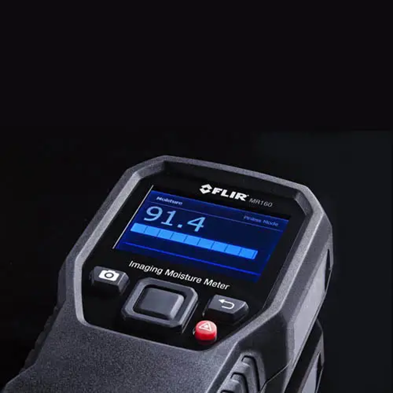 Teledyne FLIR MR160 top angle view blue moisture level display.