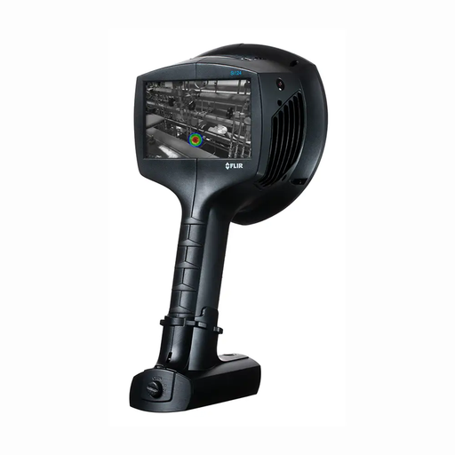 Teledyne FLIR Si124 LD industrial camera side view screen display compressed air detection.