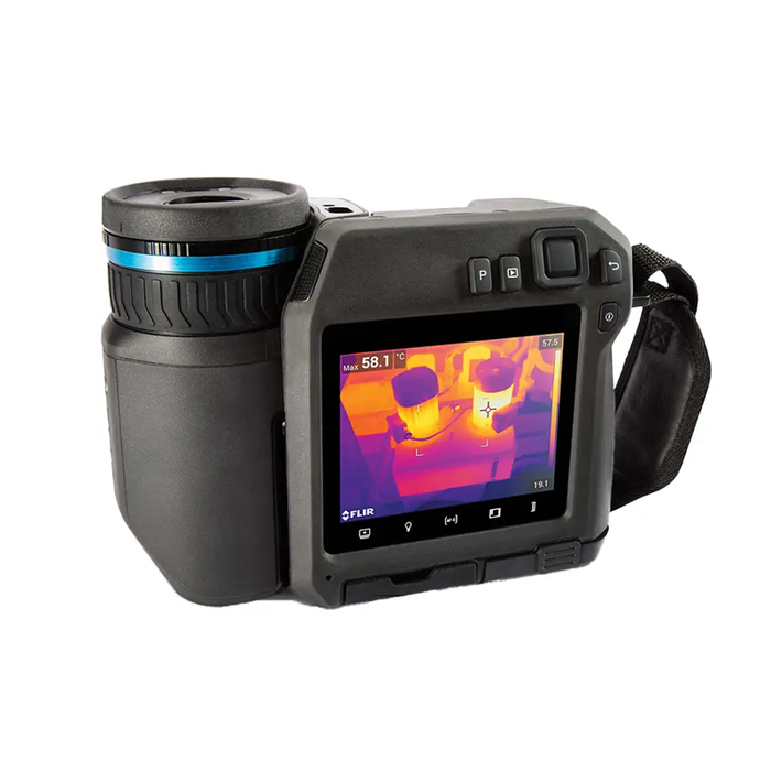 Teledyne FLIR T540 24 14 42 NIST angled view thermal screen displaying heat readings.