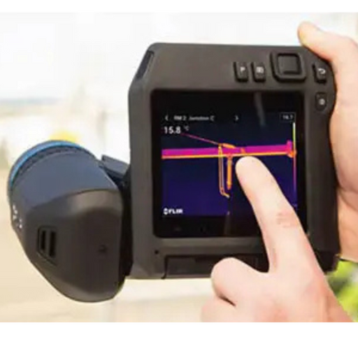 Teledyne FLIR T560 24 14 Professional Thermal Imaging Camera hand operating device with thermal screen interface.