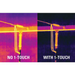 Teledyne FLIR T865 24 14 side by side thermal images with and without 1 touch enhancement.
