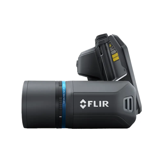 Teledyne FLIR T865 80 side view black body flir logo viewfinder visible.