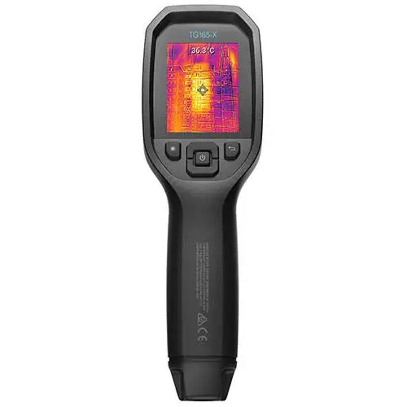 Teledyne FLIR TG165 X front view black thermal camera screen.