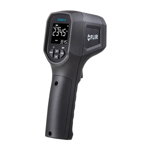 Teledyne FLIR TG54 2 spot thermometer angled view digital display.