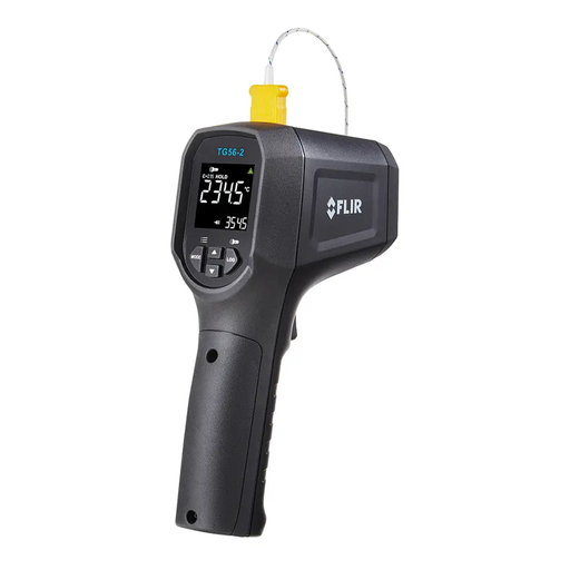 Teledyne FLIR TG56 2 angled view black body digital screen yellow probe.