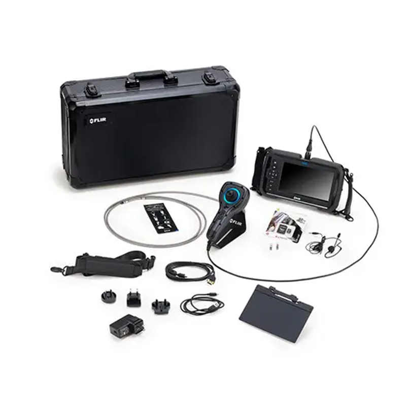 Teledyne FLIR VS80 KIT 4 complete kit top view black case monitor probe accessories.