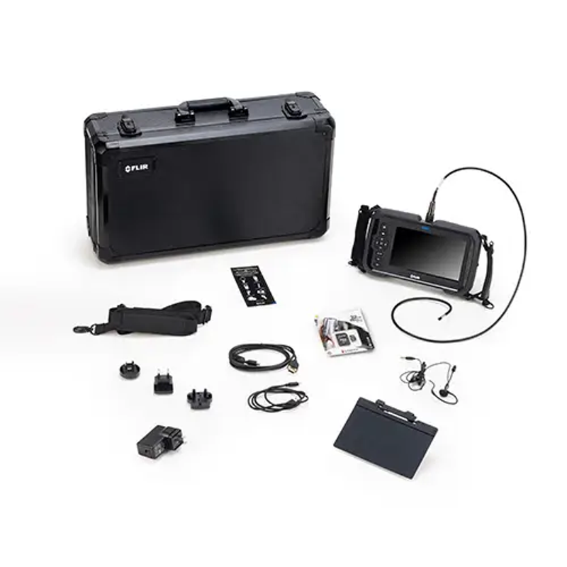 Teledyne FLIR VS80 KIT 6 kit contents top view case monitor cables chargers accessories.