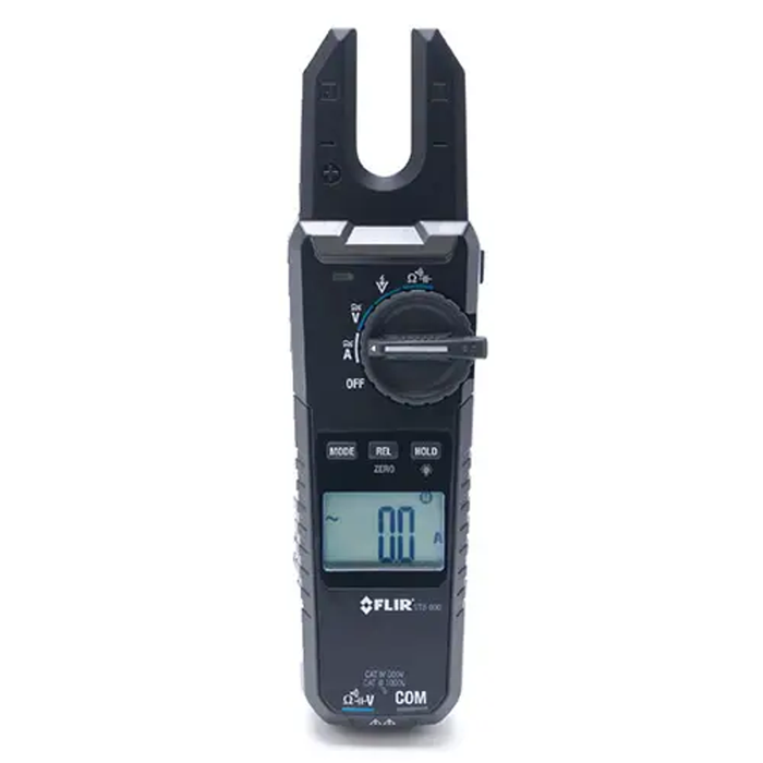 Teledyne FLIR VT8 1000 true rms open jaw voltage continuity and current tester black with digital display.