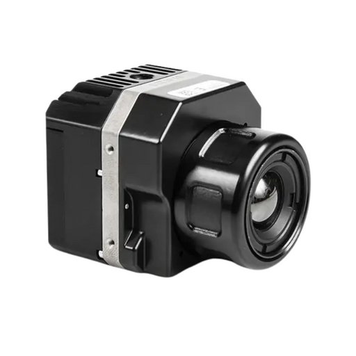 Teledyne FLIR VUE PRO 640 13MM 30HZ Thermal Imager for Drones angled view black housing wide lens assembly.