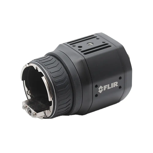 Teledyne Flir A500 Is Dfov 42 24 angled view black thermal imager flir logo.