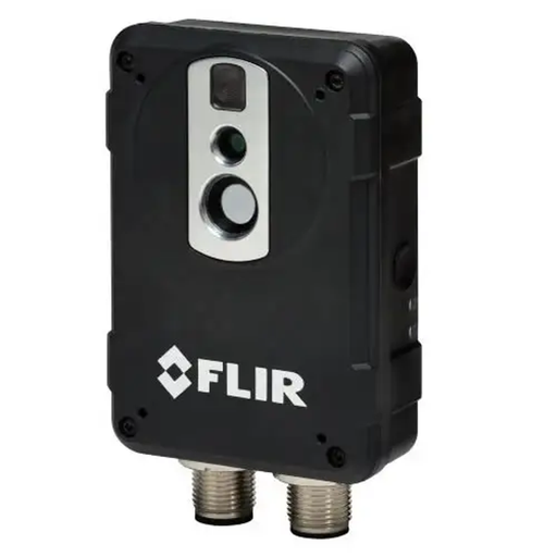 Teledyne Flir Ax8 Thermal Imaging Camera angled view black housing dual connector.