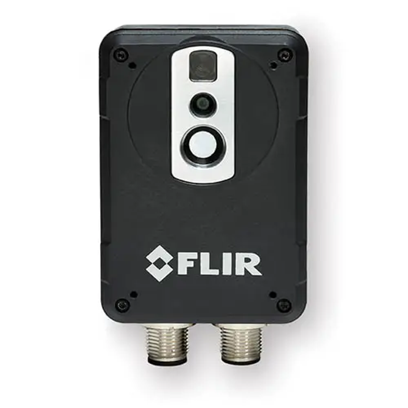 Teledyne Flir Ax8 Thermal Imaging Camera front view black thermal camera dual bottom connectors.