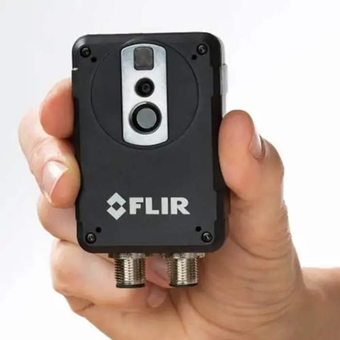 Teledyne Flir Ax8 Thermal Imaging Camera handheld front view black case with metal ports.