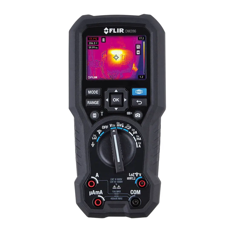 Teledyne Flir Dm286 Nist front view black thermal multimeter screen.