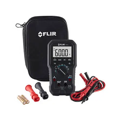 Teledyne Flir Dm66 Nist Multimeter with accessories including test leads and carrying case.