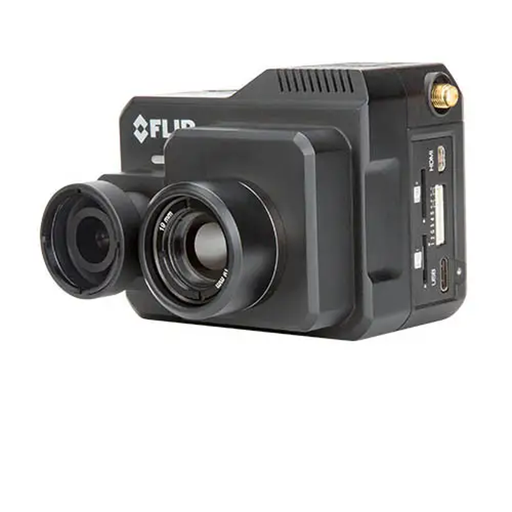 Teledyne Flir Duo Pro R 640 13mm 30hz right angle view visible ports black housing.