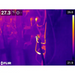 Teledyne Flir E76 24 Nist thermal scan display electrical wires highlighted in yellow and purple.
