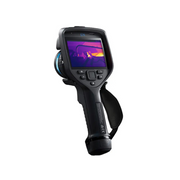 Teledyne Flir E76 dual fov angled view black thermal camera screen display.