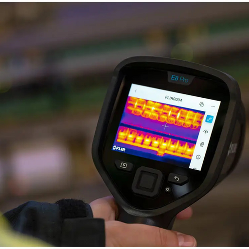 Teledyne Flir E8 Pro Nist close up screen thermal scan handheld.