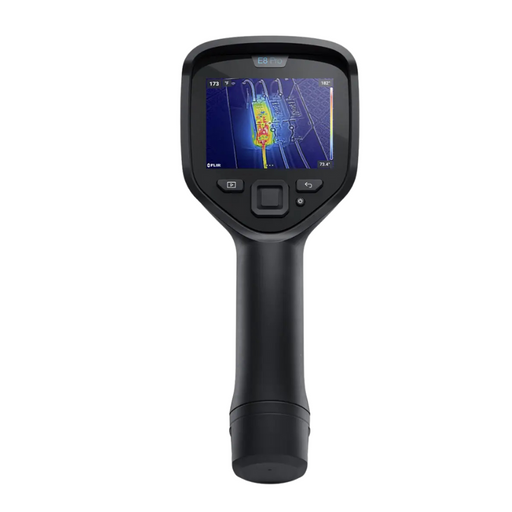 Teledyne Flir E8 Pro Nist rear view screen showing thermal readout.