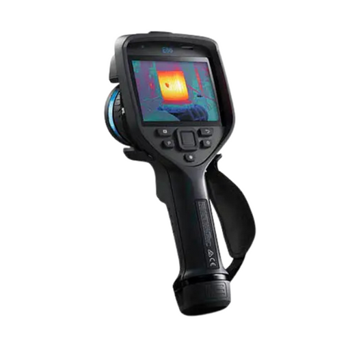 Teledyne Flir E86 24 14 42 Nist angled view screen on thermal image displayed.