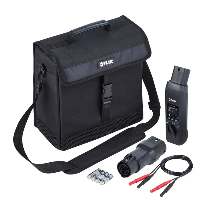 Teledyne Flir Ev45t2 main view NACS plug and converter.