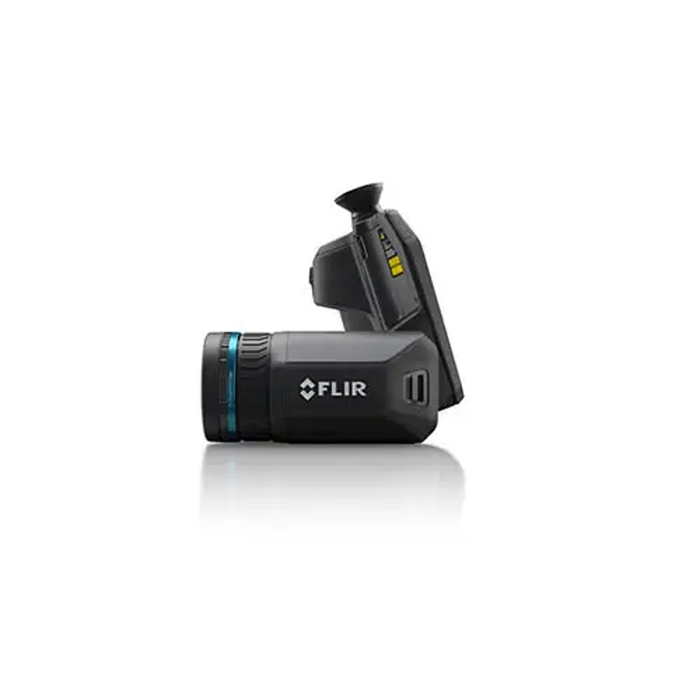 Teledyne Flir Gf77 25 Lr Hr 6 Lr left side view black body blue lens ring.