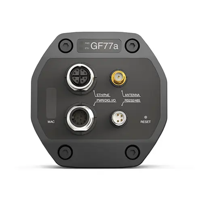 Teledyne Flir Gf77A 25 rear view connection ports labeled gf77a